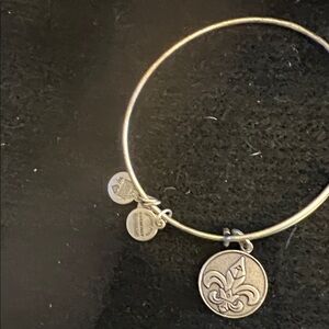 Alex and Ani Fleur de Lis charm bracelet, silver tone, 2015